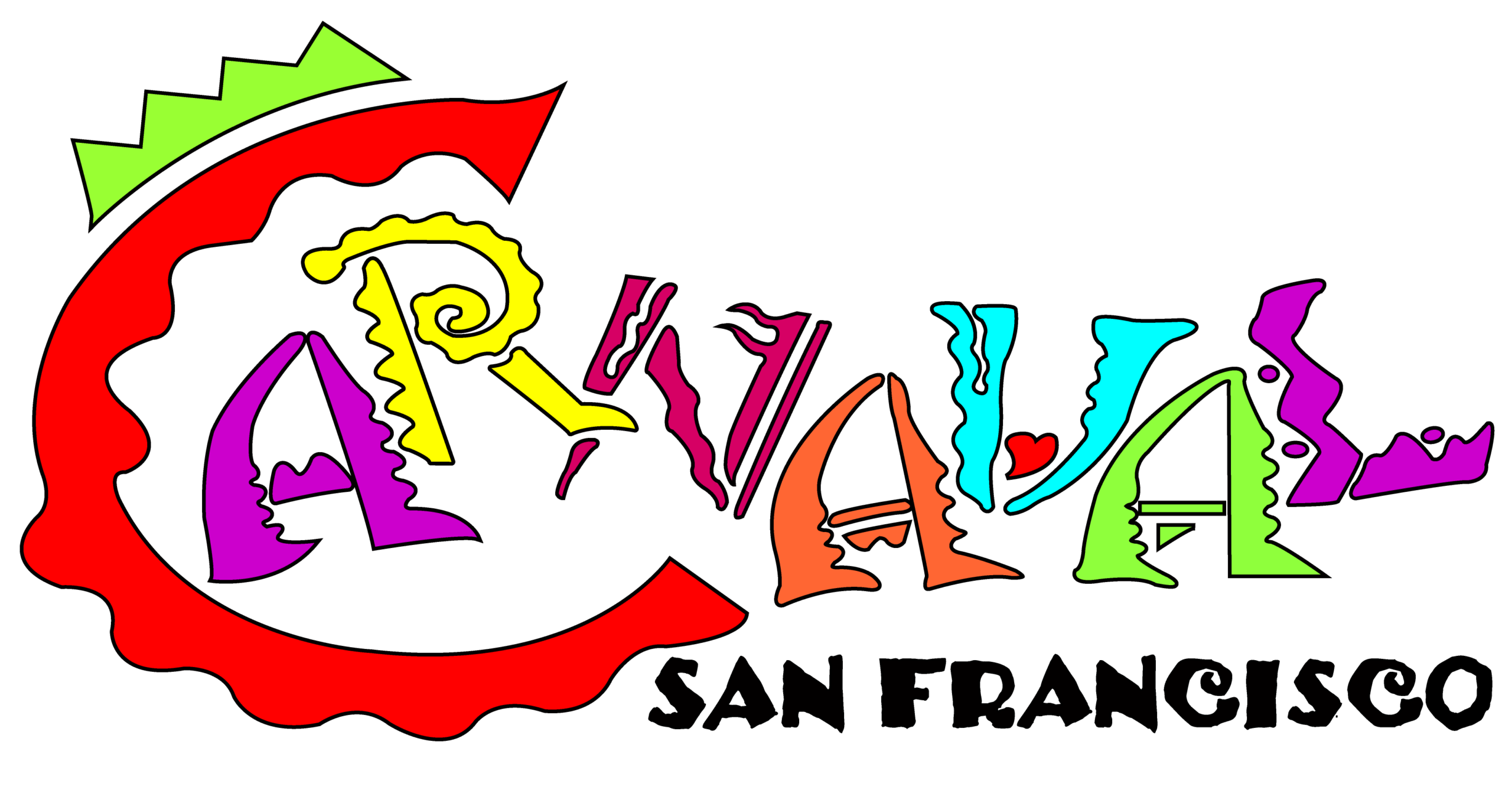 Carnaval San Francisco, transparent PNG for use on light background